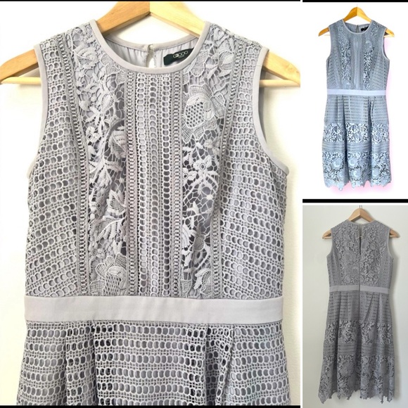 Self-Portrait Dresses & Skirts - Lace Midi Dress, Self-Portrait-esque, Event Dress. US S, Grey